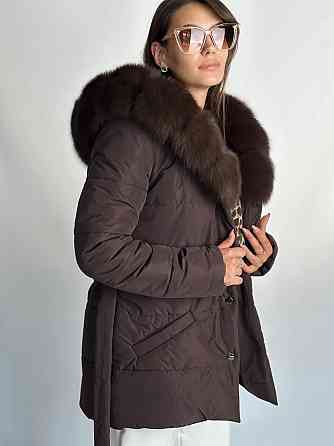 Женский пуховик Oslo с мехом финского песца Темний Соболь Харьков