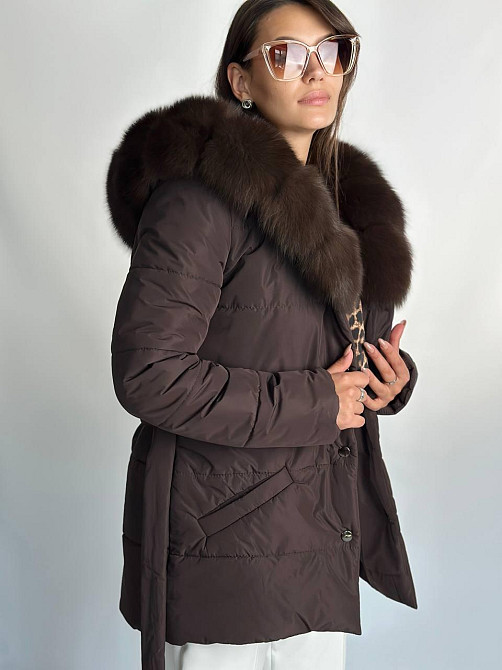 Женский пуховик Oslo с мехом финского песца Темний Соболь Харьков - изображение 4