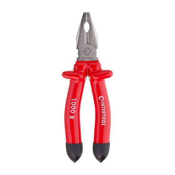 Плоскогубці 200 мм, діелектричні, 1000 В, CrV 6150 INTERTOOL NT-0314 Київ