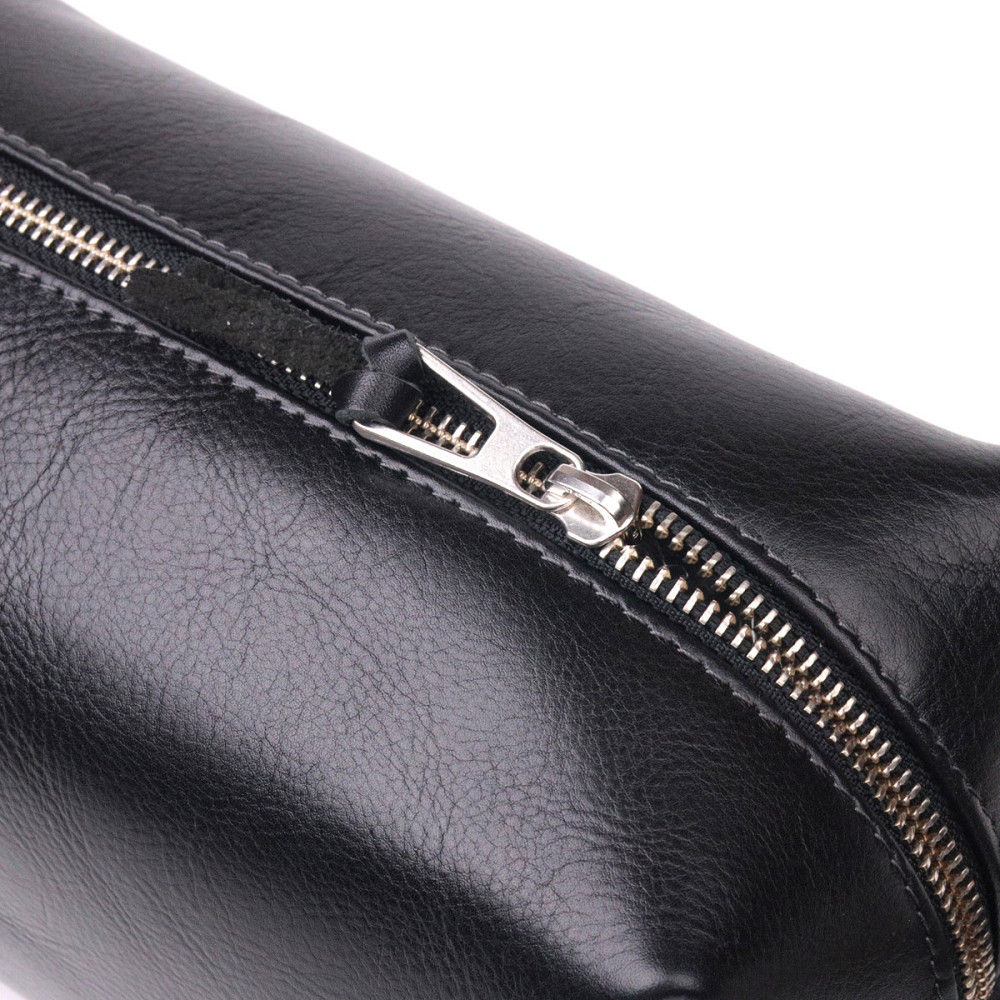 Несесер чоловічий великого розміру з гладкої шкіри на блискавці Чорний (GRANDE PELLE) Київ - фото 9