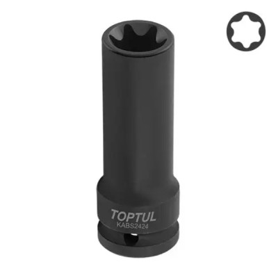 Головка торцева Toptul ударна подовжена 3/4" E24 L110мм (KABS2424) Вінниця - фото 2