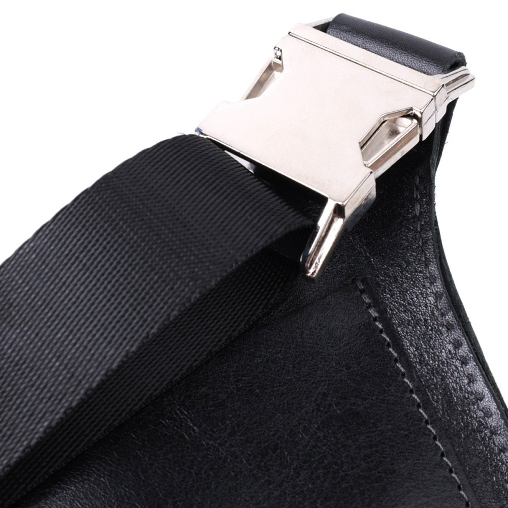 Кожаная бананка унисекс GRANDE PELLE 22813 Черный Киев - изображение 7