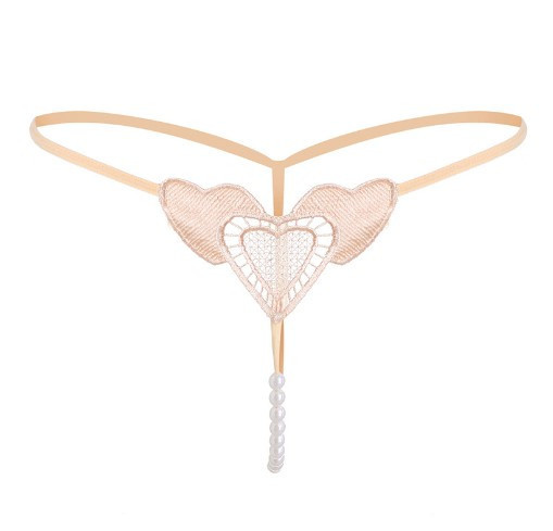 Трусики с доступом и сердечками универсальный бежевый Киев - изображение 1