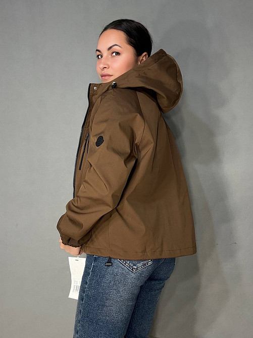 Куртка женская YZY 30128 ветровка оверсайз с капюшоном на подкладке one size, коричневый, one size Киев - изображение 14