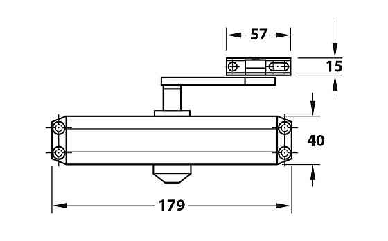 Доводчик двери 40-65 кг SEVEN DC-7742HP black (механизм фиксации дверей) Киев