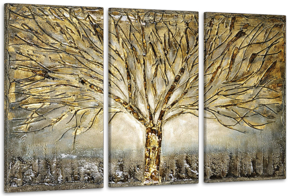 Модульная картина в гостиную / спальню   Золоте дерево    ART-273_3A 70х130 см Киев - изображение 1