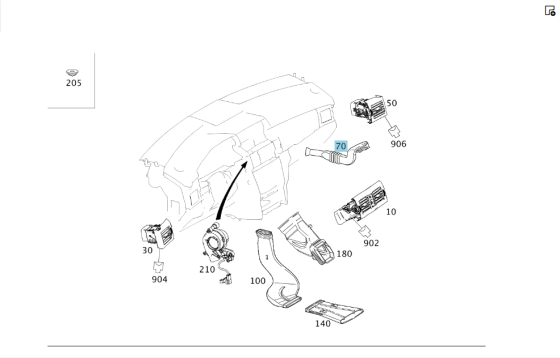 Mercedes-Benz  A2048310145 Повітряний канал бардачка C-Class Estate S204 C-Class W204 GLK X204 Одеса