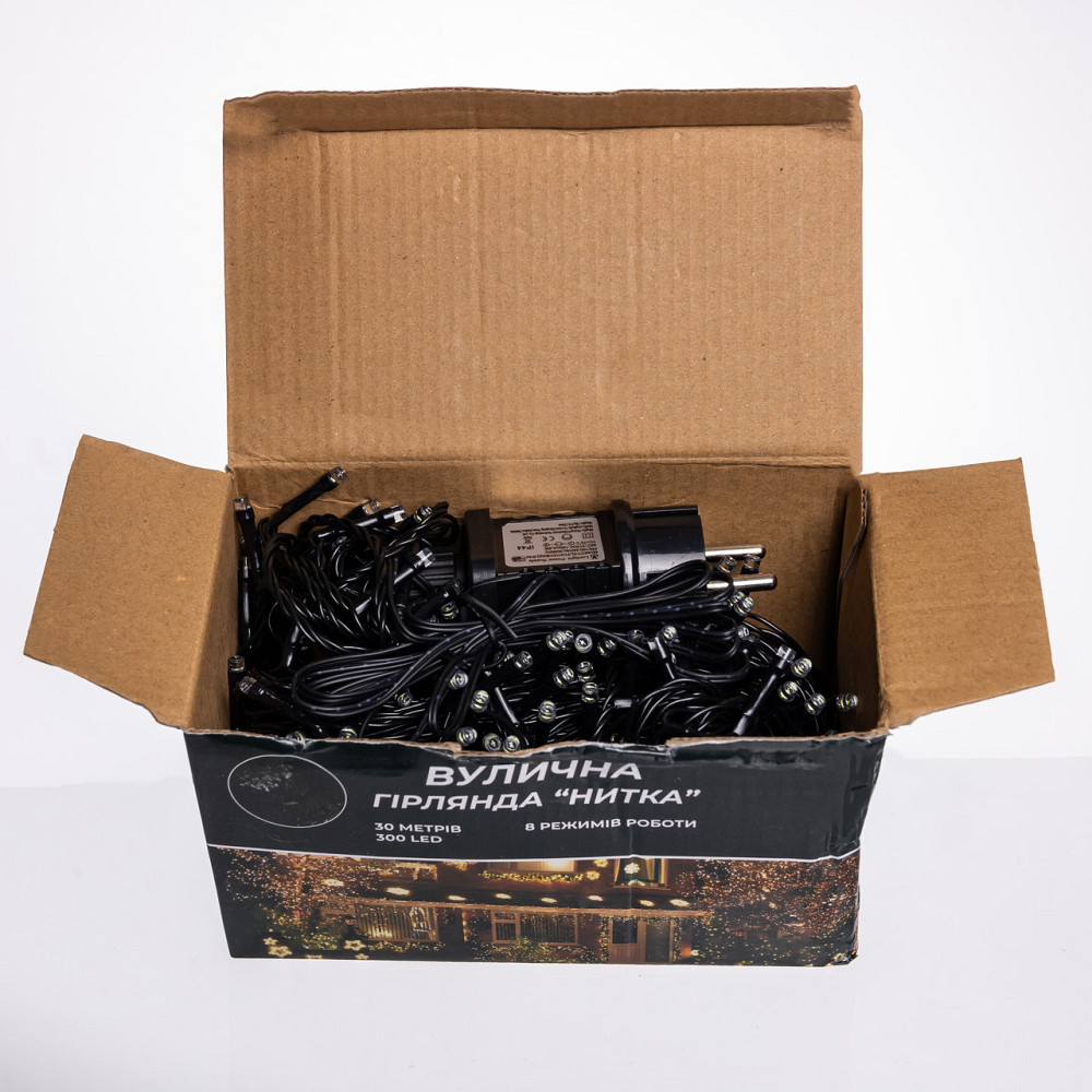 Garlando Гірлянда Нитка вулична 30 (м) 300 LED чорний провід Білий CF300L30MBW Коломия - фото 6