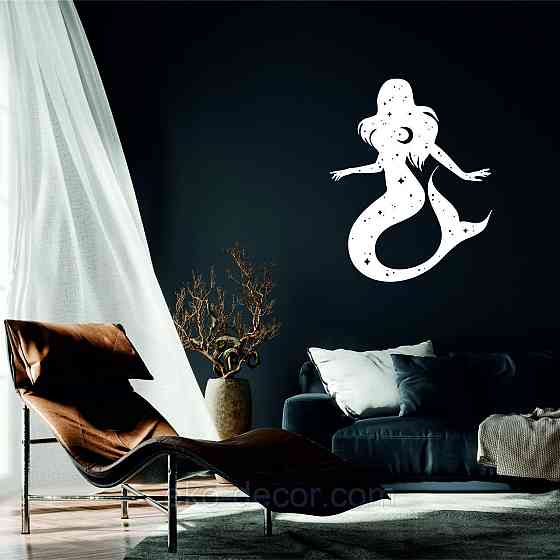 Декоративное настенное 3D Панно «Русалочка» Декор на стену с объемом 50*40 см, Белый Киев