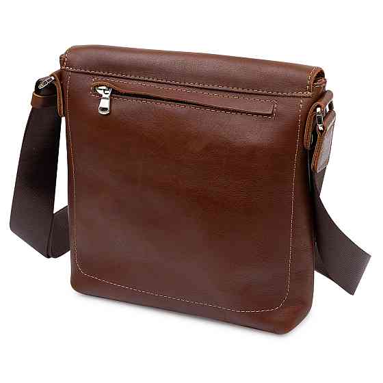 Кожаная мужская сумка через плечо GRANDE PELLE 11567 Коричневый Киев