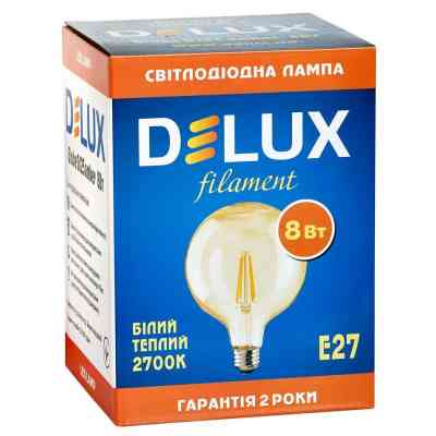 Лампочка Delux Globe G125 8Вт E27 2700К amber filament (90016726) Вінниця