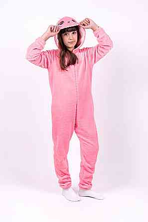Кигуруми Котик  детский и подростковый, розовый,  комбинезон домашний топ Крохатушка одяг Киев