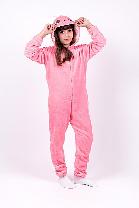 Кигуруми Котик  детский и подростковый, розовый,  комбинезон домашний топ Крохатушка одяг Киев - изображение 5