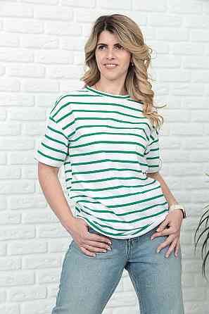 Удлиненная футболка в полоску