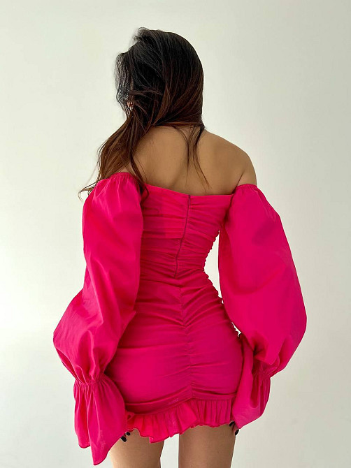 Жіноча приваблива вечірня мініплаття з турецького котону Малина, 42/44 Одеса - фото 9