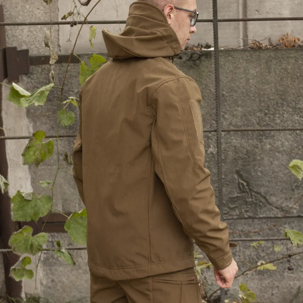 Демісезонна чоловіча куртка Soft Shell койот, чоловіча тактична куртка софт шел Львів - фото 6