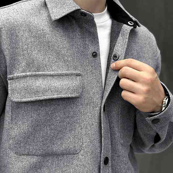 Тепла чоловіча сорочка Pobedov Mars. Сорочка-пальто осіння сіра Київ