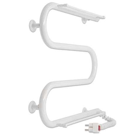 Електричний полотенцесушитель Laris Зебра ЗМІЙОВИК 25 500Х500 з полицями (білий) Київ