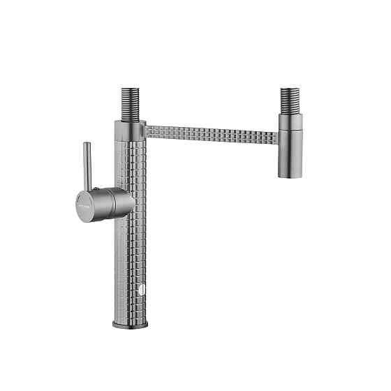 Смеситель для кухни с гибким изливом Kroner KRP Ersel - GRP03999 графит Киев