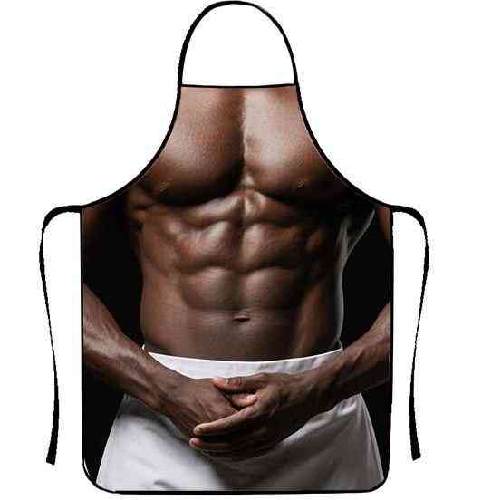 Фартух чоловічий прикольний з 3D принтом атлетичного торсу Київ