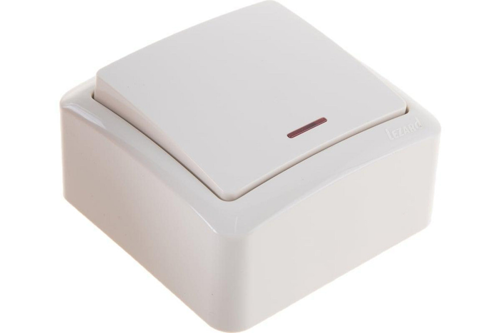 Вимикач VIOLA з підсвіткою білий Lezard Харків - фото 1