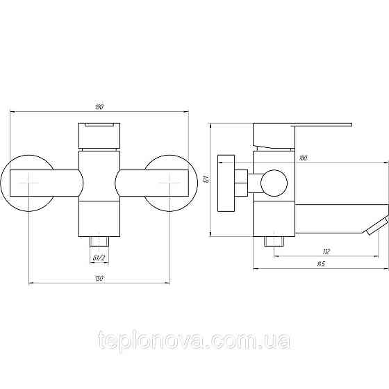 Смеситель для ванны Globus Lux RING SR-102N Черновцы