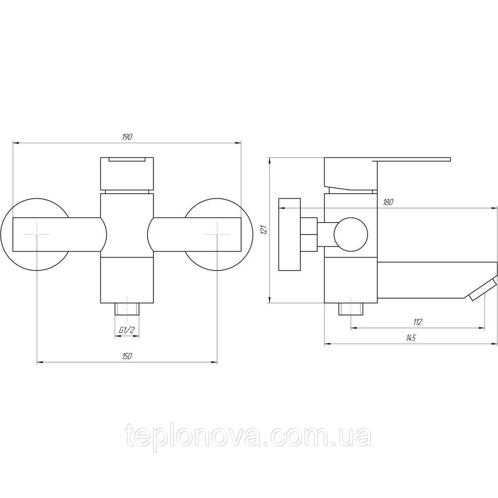 Змішувач для ванни Globus Lux RING SR-102N Чернівці - фото 5