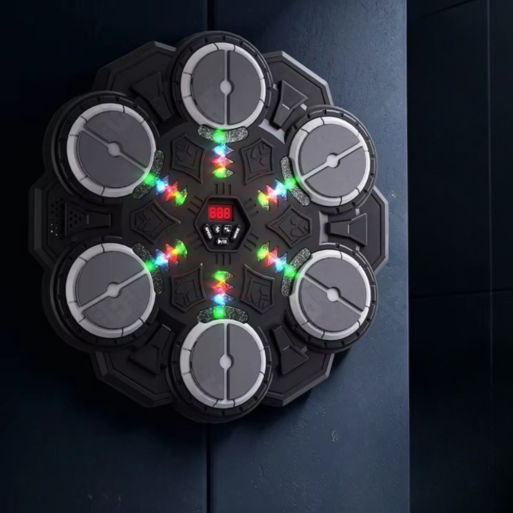 Тренажер для боксу на 6 цілей з рукавичками дитяча мішень, акумуляторний музичний з Bluetooth колір чорний Кам'янець-Подільський - фото 6