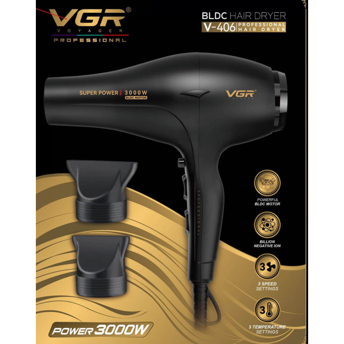 Фен VGR V-406 BLACK EX-73 Львов - изображение 3