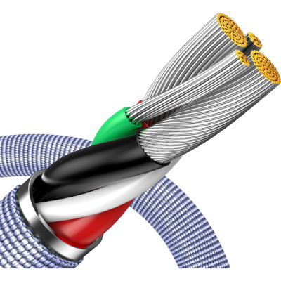 Дата кабель USB 2.0 AM to Lightning 2.0m 2.4A purple Baseus (CAJY000105) Вінниця - фото 4