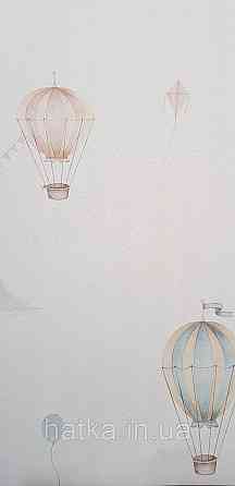 Шпалери флізелінові еко Rasch Kids World II 0.53х10 дитячі повітряні кулі хмари блакитні коричневі на білому Київ