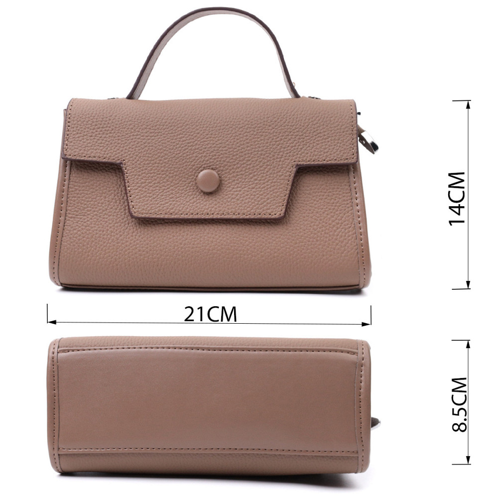 Женская сумка с геометрическим клапаном из натуральной кожи Vintage 22630 Коричневая Киев - изображение 3