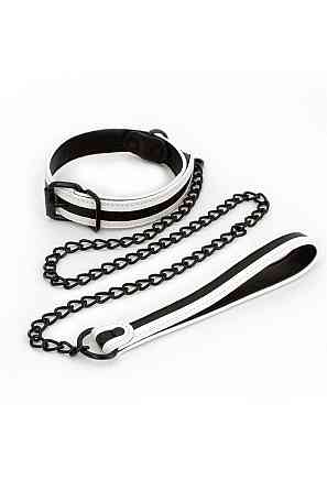 Нашийник з повідцем NS Novelties GLO Bondage Collar And Leash Green світяться в темряві Sex Aura Київ