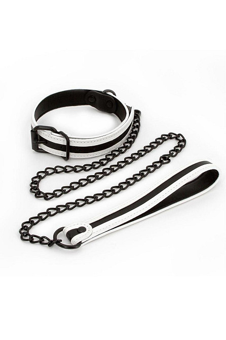 Ошейник с поводком NS Novelties GLO Bondage Collar And Leash Green светящиеся в темноте Sex Aura Киев - изображение 1