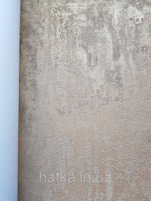 Шпалери вінілові на паперовій основі Zambaiti C88132 ABITAT штукатурку під бетон розмитий рудий під мідь Київ - фото 3