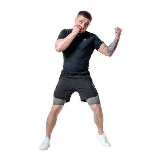 Компресійні шорти для RDX MMA T16 2-в-1 BLACK/GREY-M Кам'янське