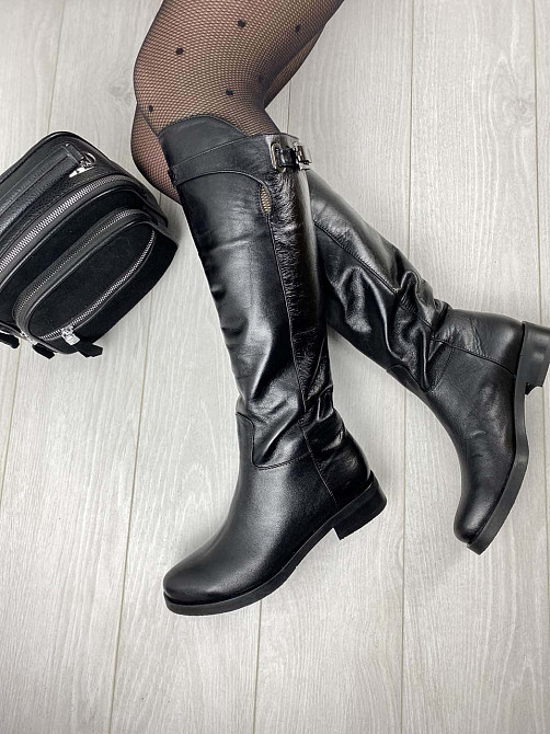 Olli Чоботи жіночі OLLI C-5-2510 чорні (весна-осінь, шкіра натуральна) (3143) лише 40р. 40 Коломыя - изображение 1