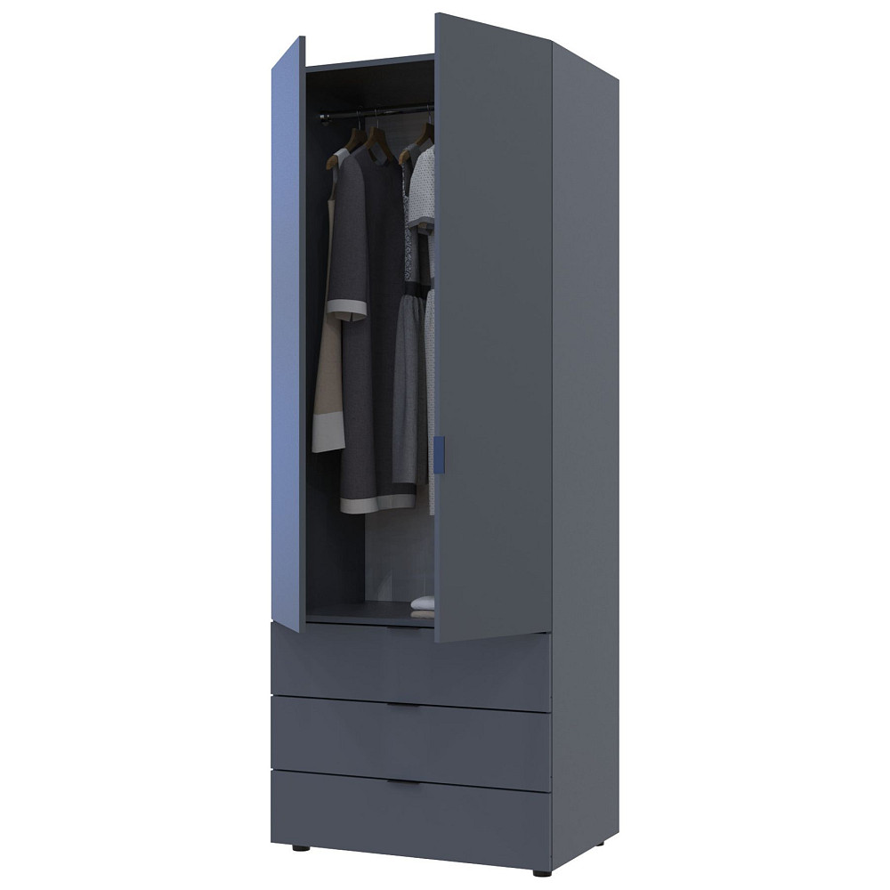 Шкаф распашной для одежды Doros Гелар 77,5х49,5х203,4 см Графит (DRS-011107) Днепр - изображение 3
