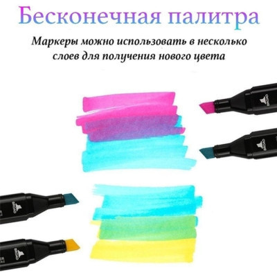 Художественный маркер Touch двухсторонних скетч маркеров 36 шт в чехле (XK-MRK-BG) Винница - изображение 9