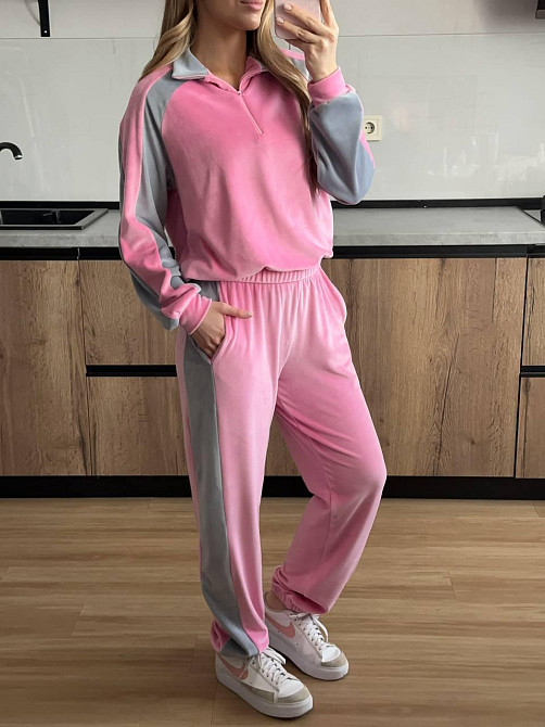 Женский стильный повседневный костюм двойка из велюра Одесса - изображение 7