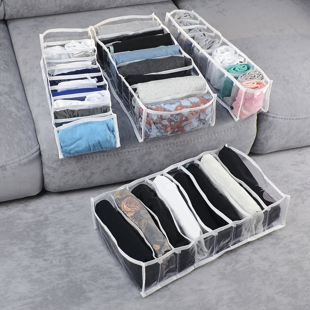 Набір прозорих органайзерів для нижньої білизни 4 шт pvh-4w-white (Білий) Суми - фото 1