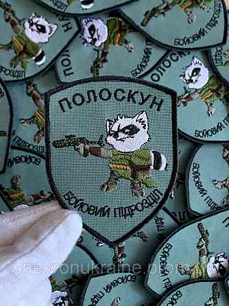 Шеврон ПОЛОСКУН (Форма щит. На липучке) Размер 9x7см Киев