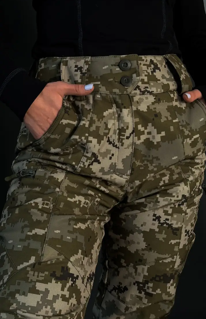 Жіночі тактичні штани Softshell на флісі 48, Піксель ММ-14 Запорожье - изображение 8