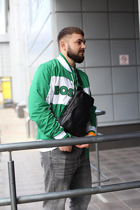 Слінг із натуральної шкіри, шкіряна сумка через плече SKILL Kved (Чорна) Суми - фото 6