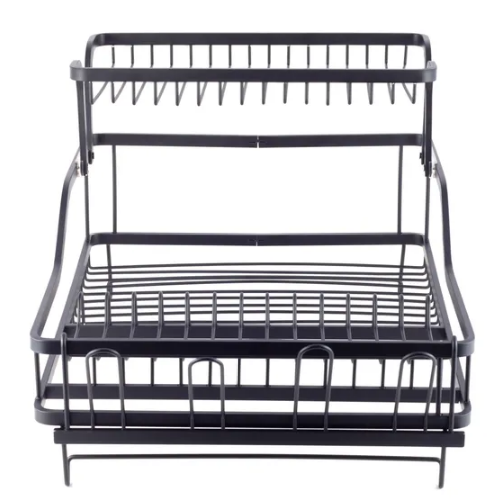 Сушарка для посуду 57,5*35*27,5см з піддоном алюміній чорний 750 KAMILLE Житомир - изображение 6