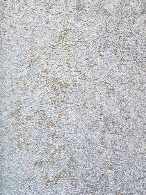 Шпалери вінілові на флізеліні Grandeco Anastasia метрові смуги розмиті під штукатурку зелені золотисті Київ - фото 2