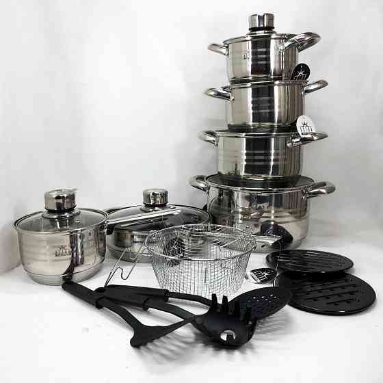 Набір каструль для електричних плит 18 предметов ASTRA A-2618, Каструлі з кришками OX-58 Львів