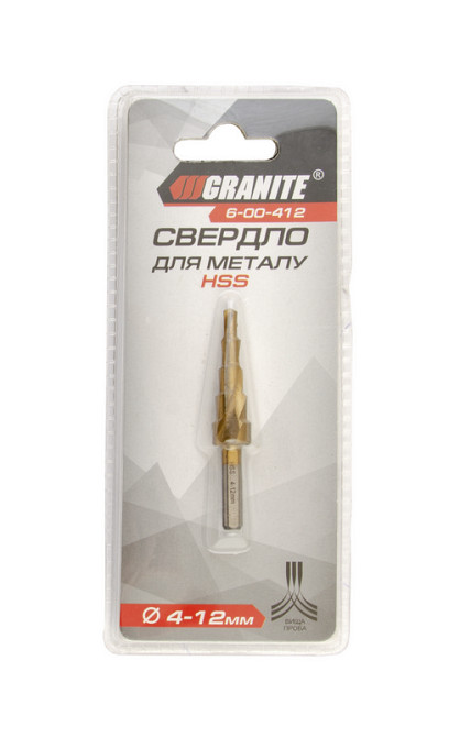 GRANITE Свердло для металу GRANITE ступеневе HSS 4-12 мм 5 ступенів 6-00-412 Коломия - фото 4