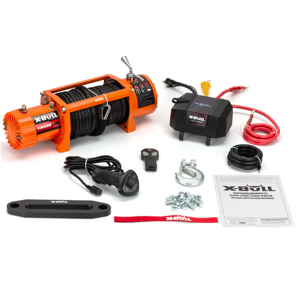 Лебедка Электрическая 12 Вольт С Синтетической Веревкой Для Эвакуаторов И Внедорожников X-Bull 13000Lbs Киев - изображение 3
