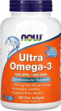 Омега-3 ультра Now FoodsUltra Omega-3 500 ЕПК/ 250 ДГК 180 гел капс Київ